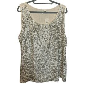Cato Women Sequin Tank‎ Top 22/24 Mixed Media Layer Sparkle Disco Glam Party NEW